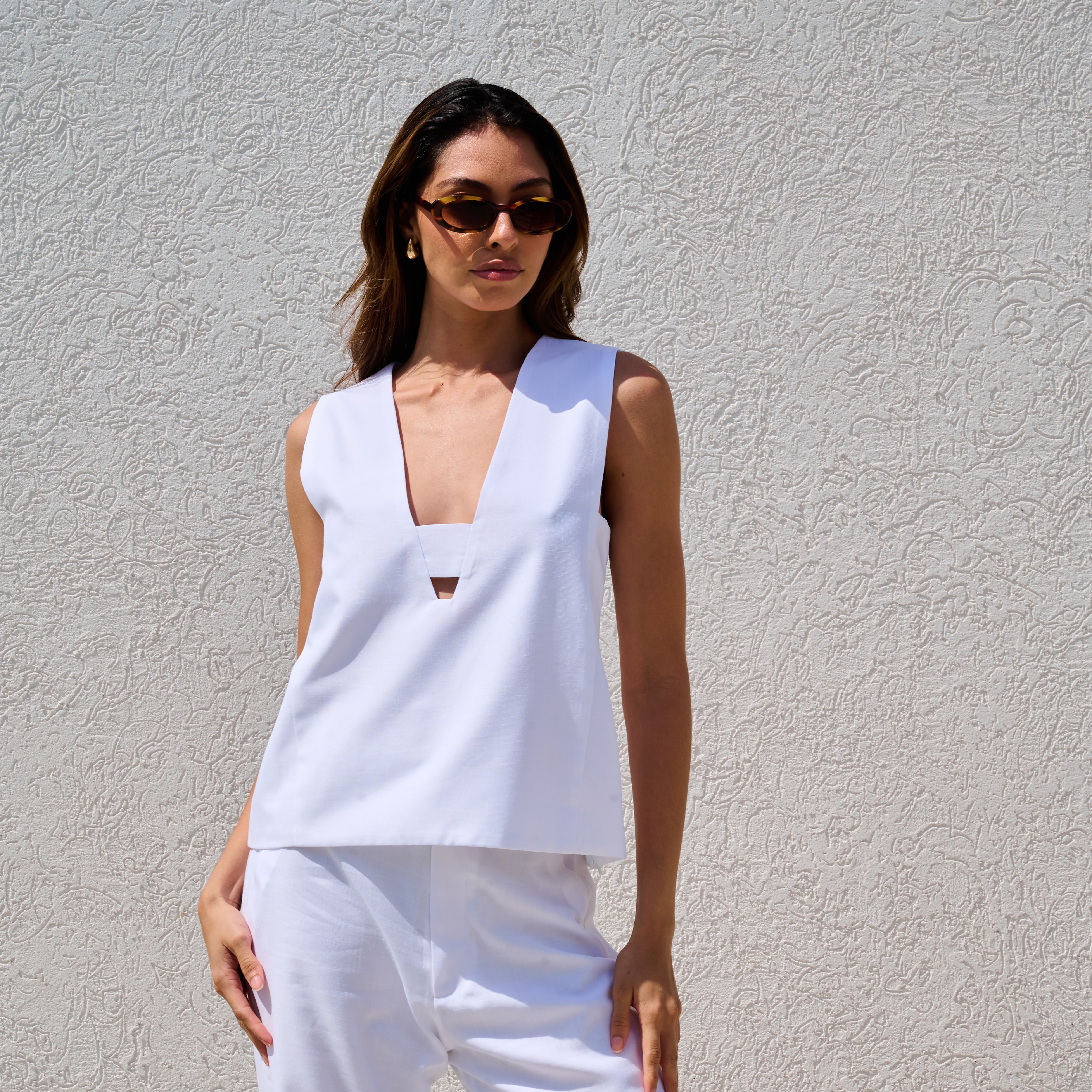 Corfu White Linen Co-ord Set