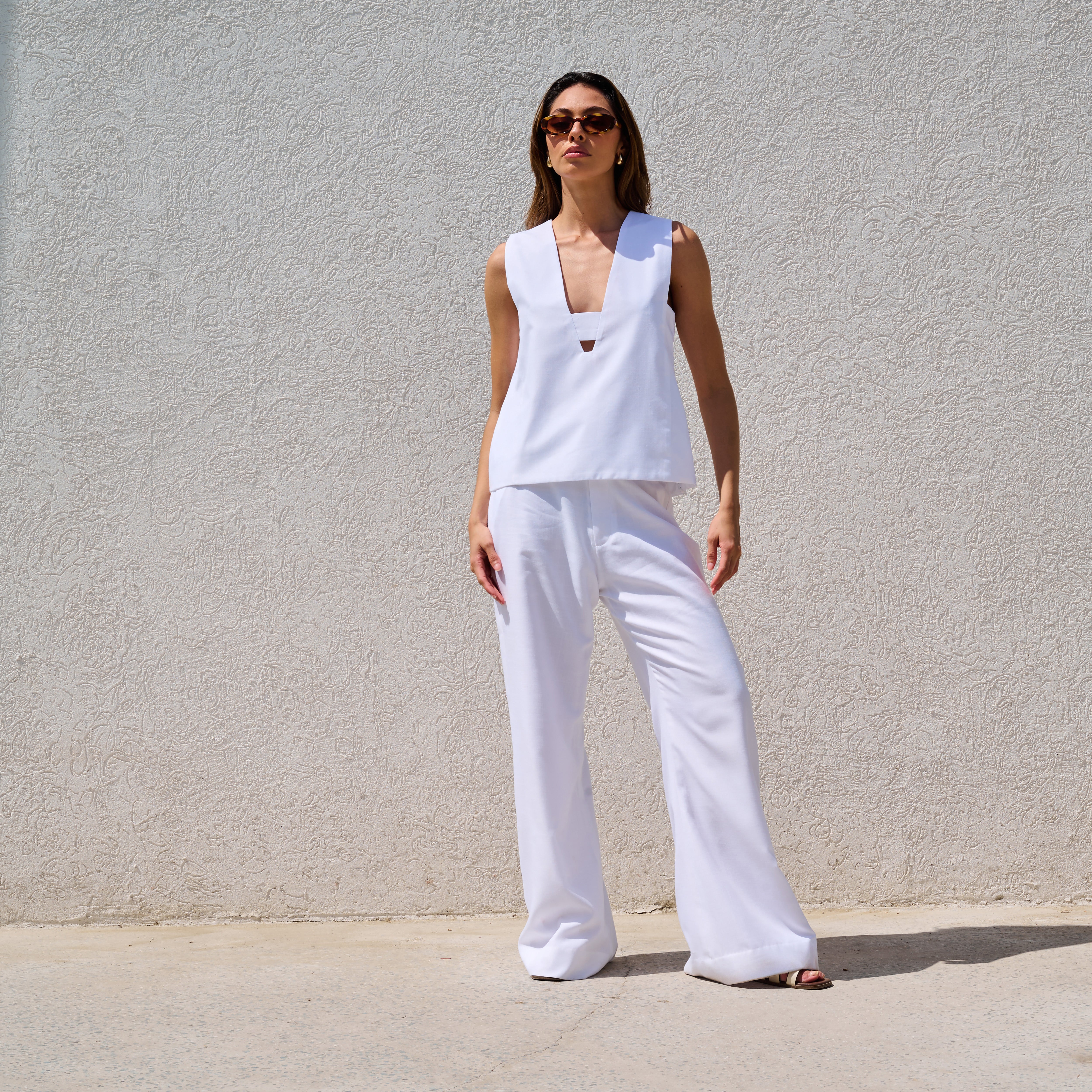 Corfu White Linen Co-ord Set