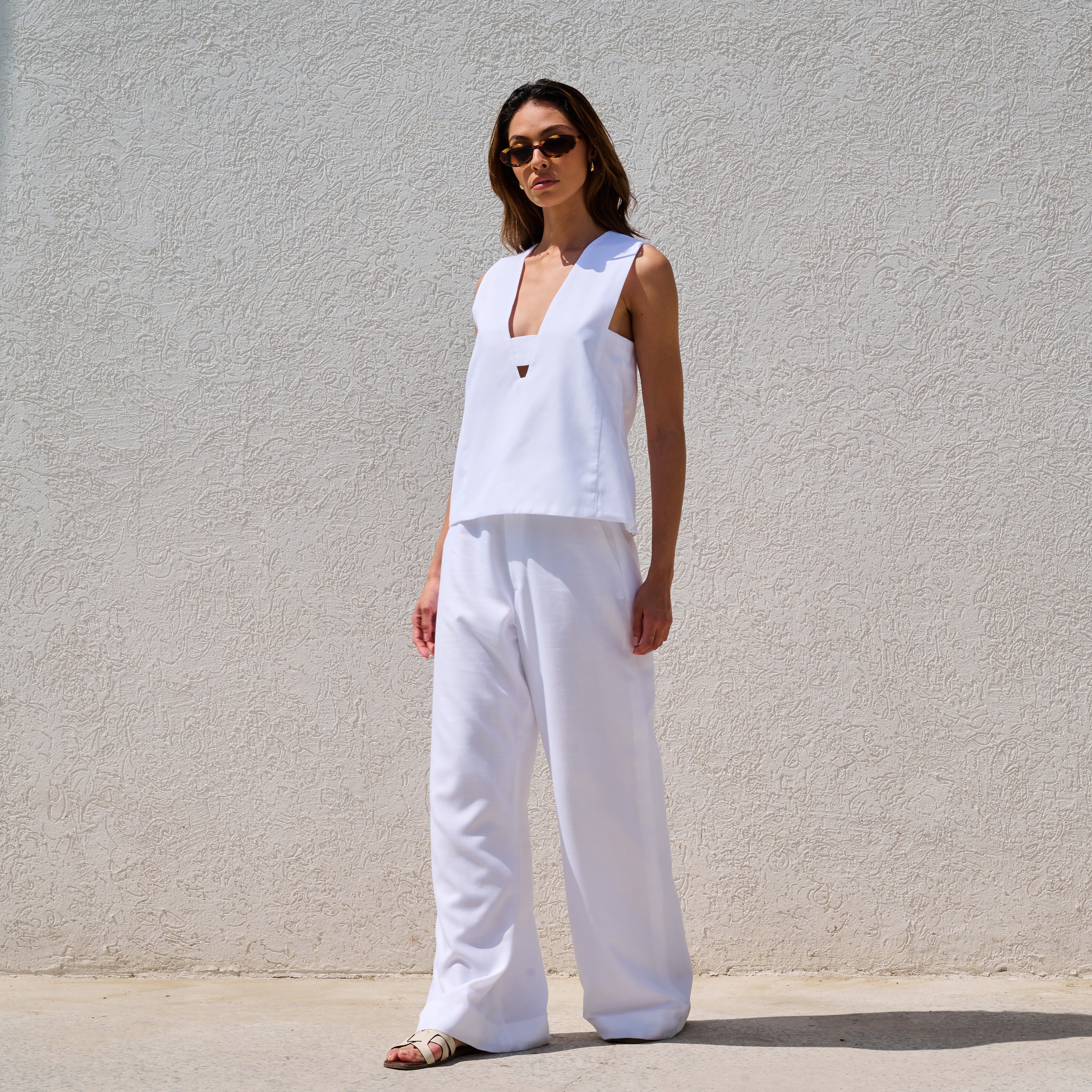 Corfu White Linen Co-ord Set