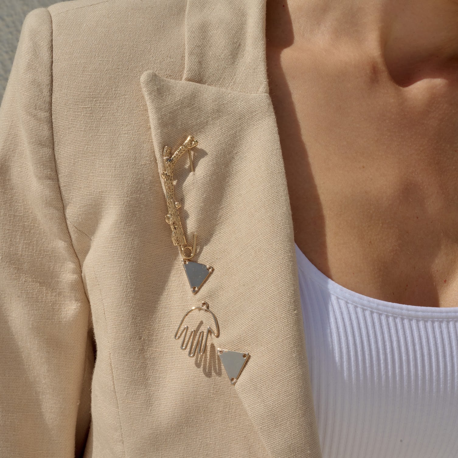 Embellished Crop Blazer & Skirt