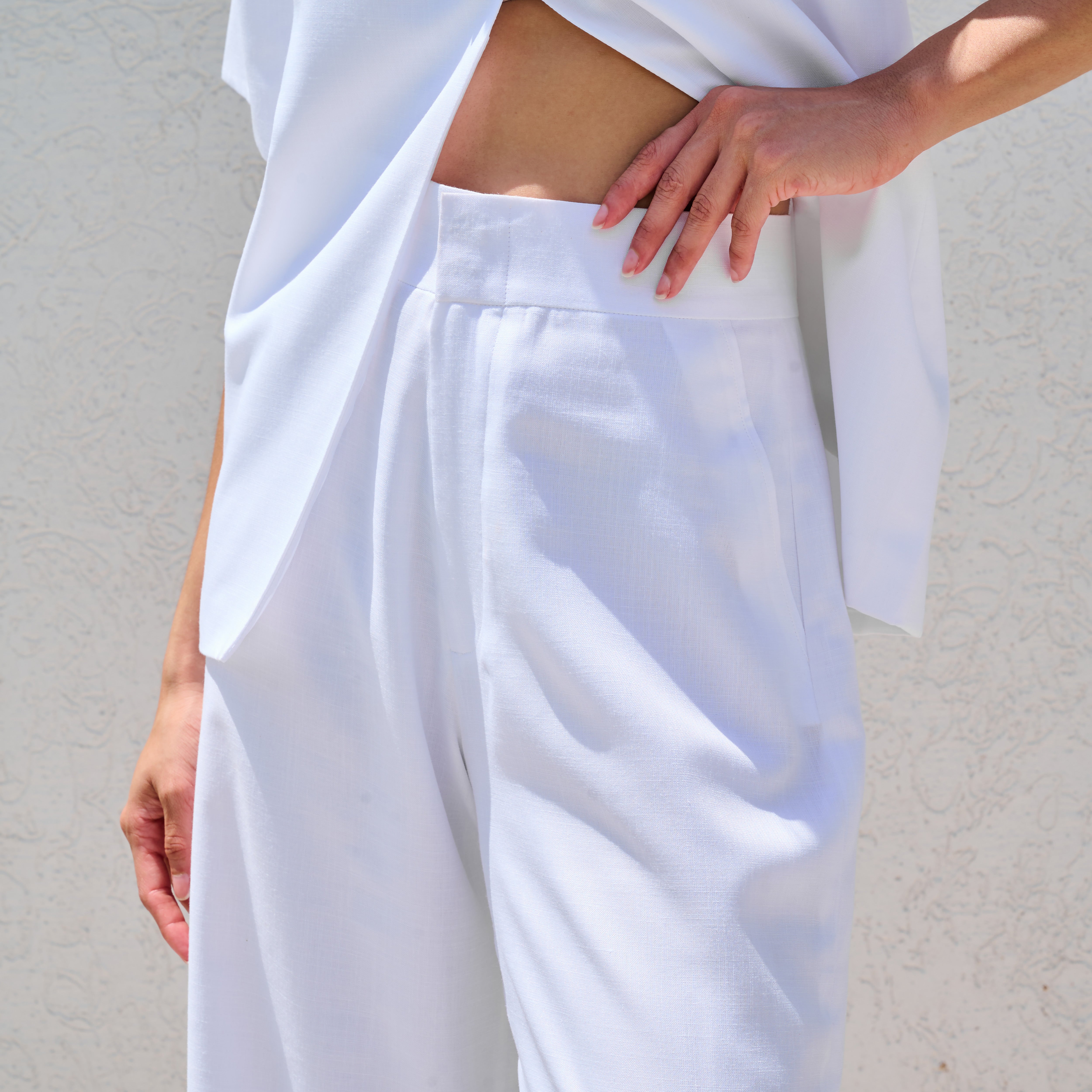 Malta White Linen Pants