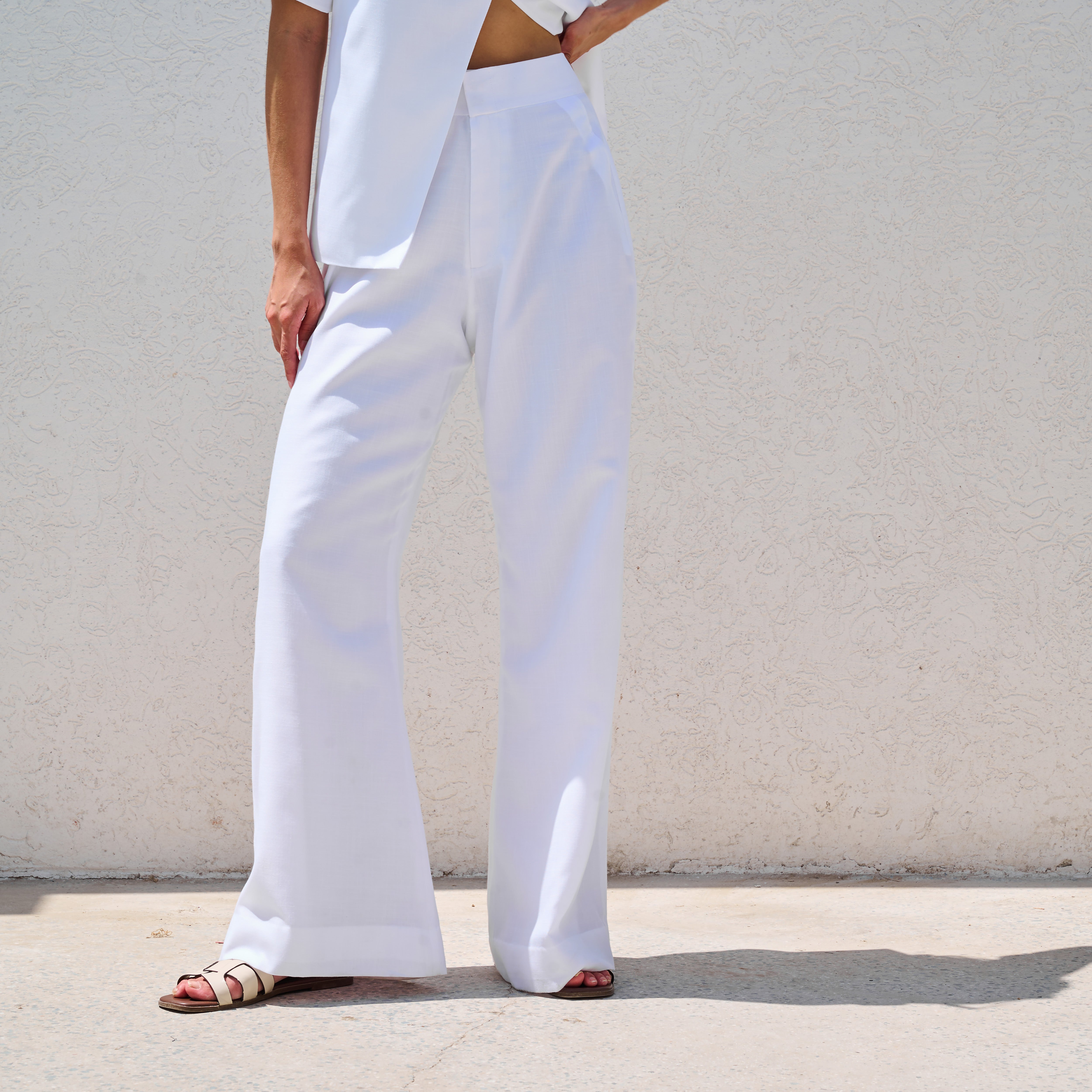 Malta White Linen Pants