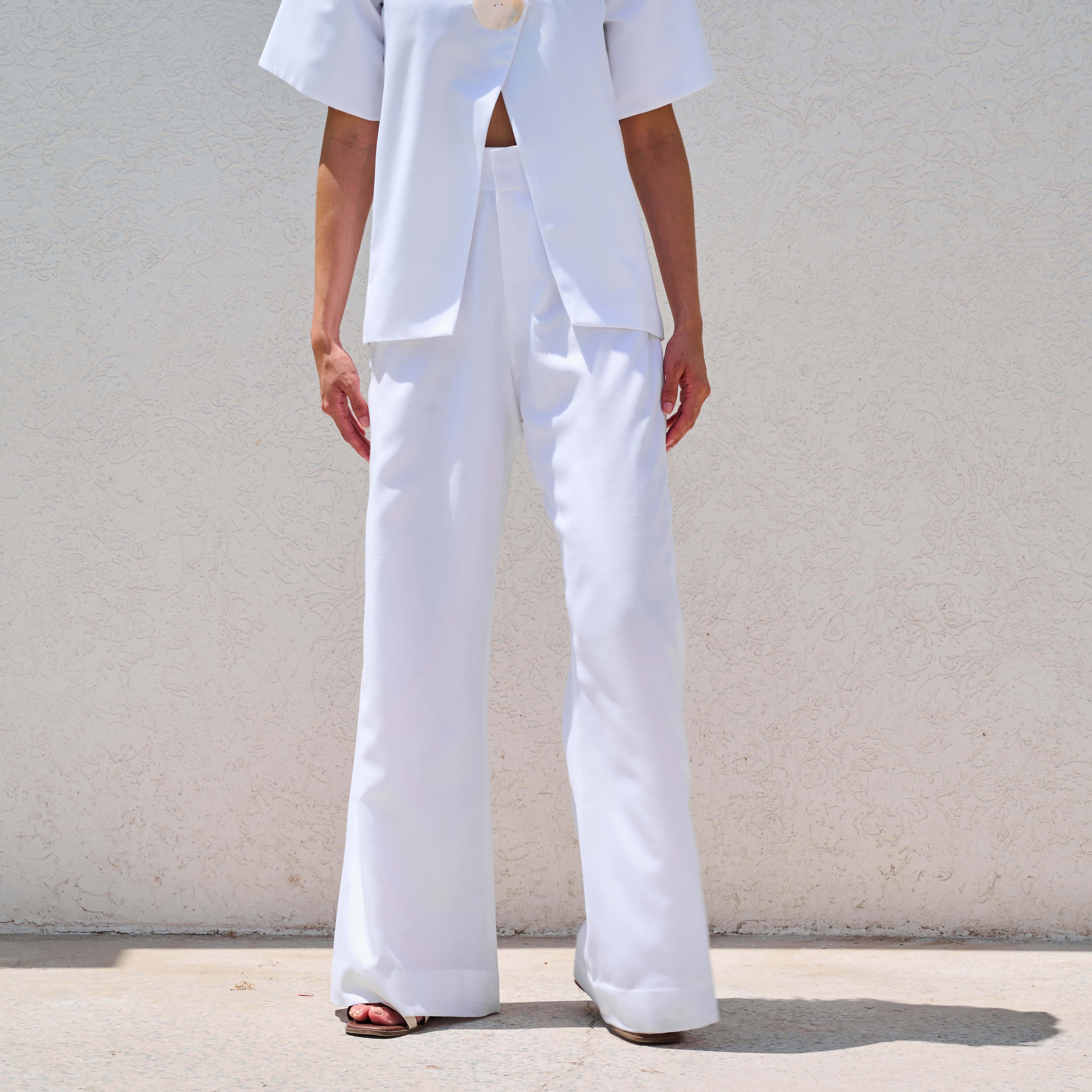 Malta White Linen Pants
