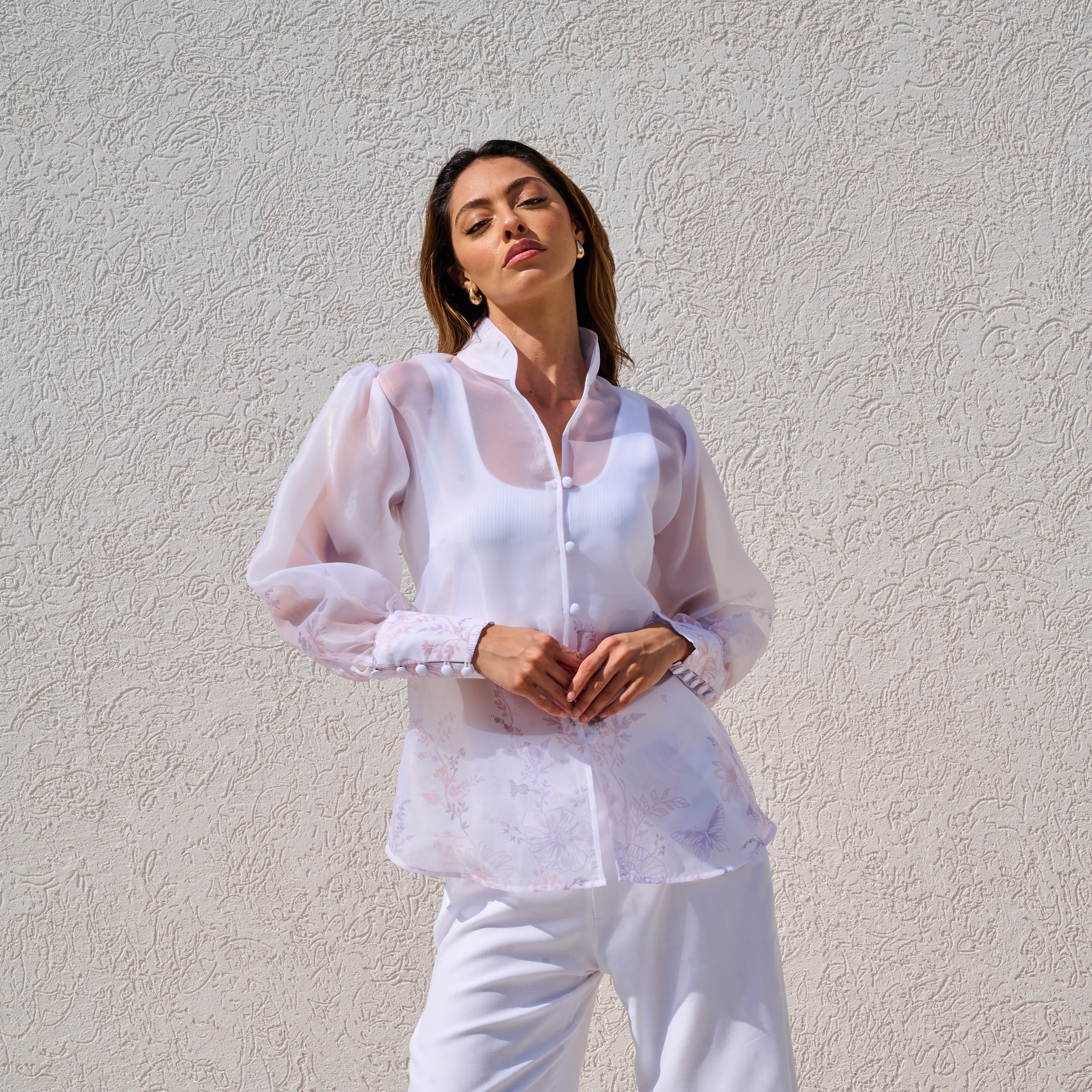 Senja Organza Printed Shirt
