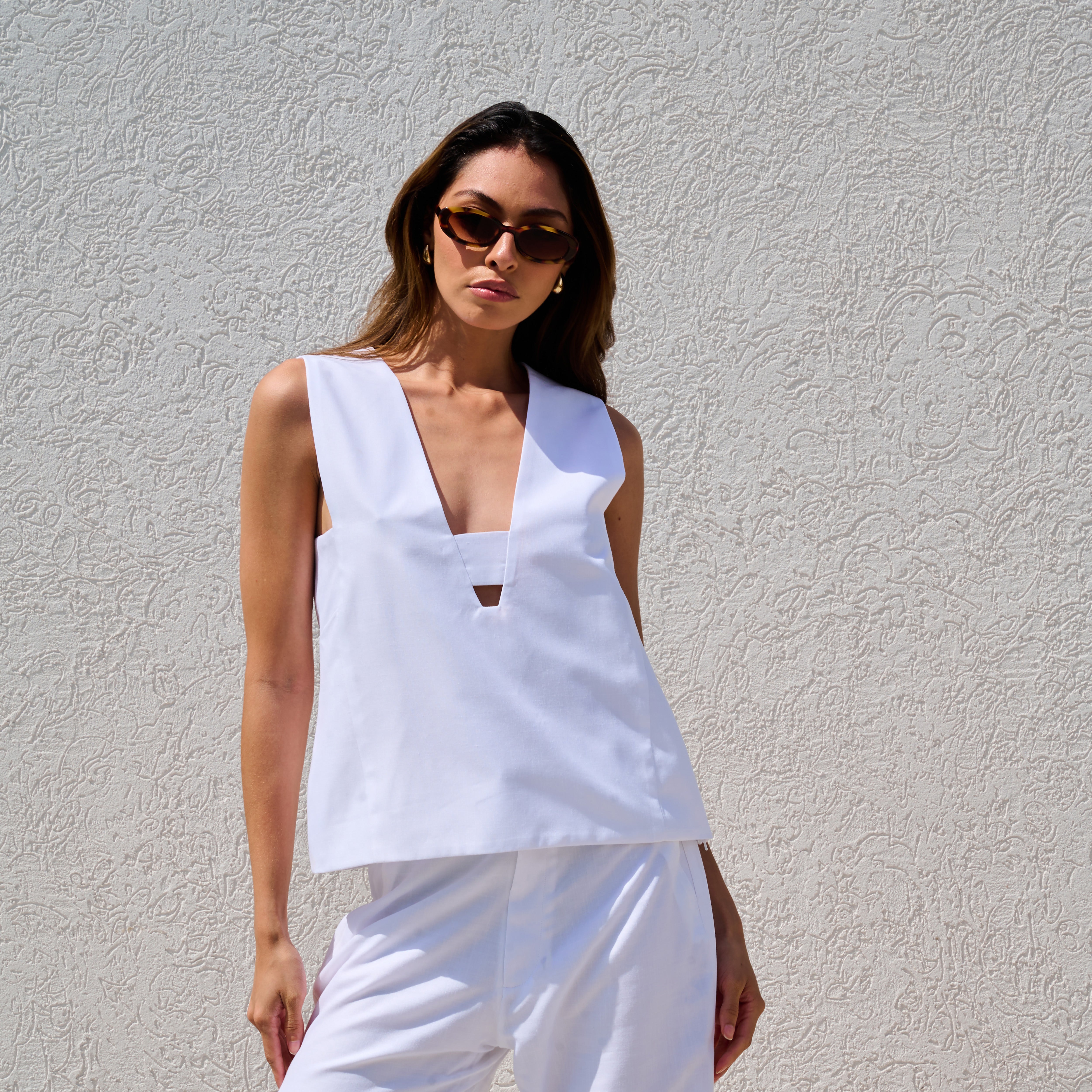Corfu Linen Top