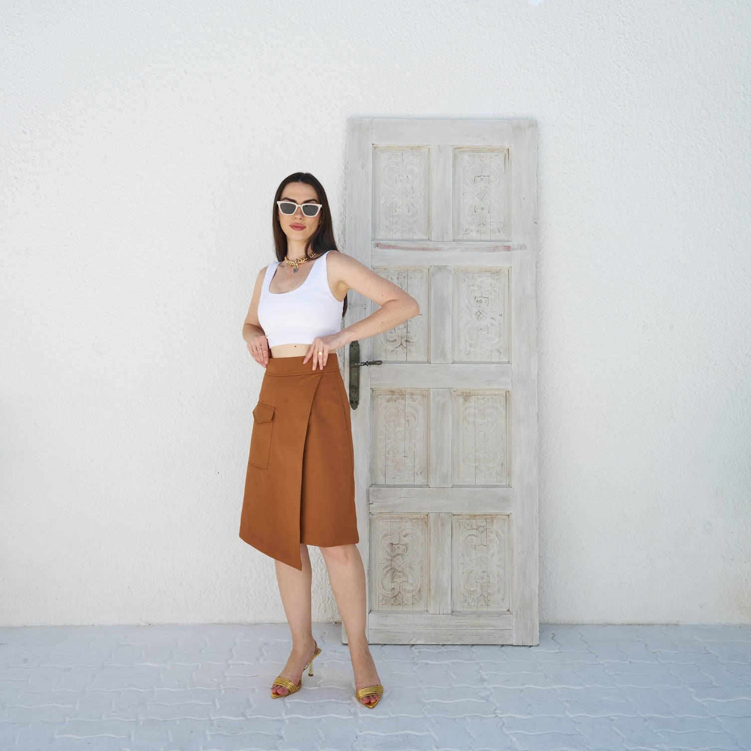 Asymmetrical Midi Skirt