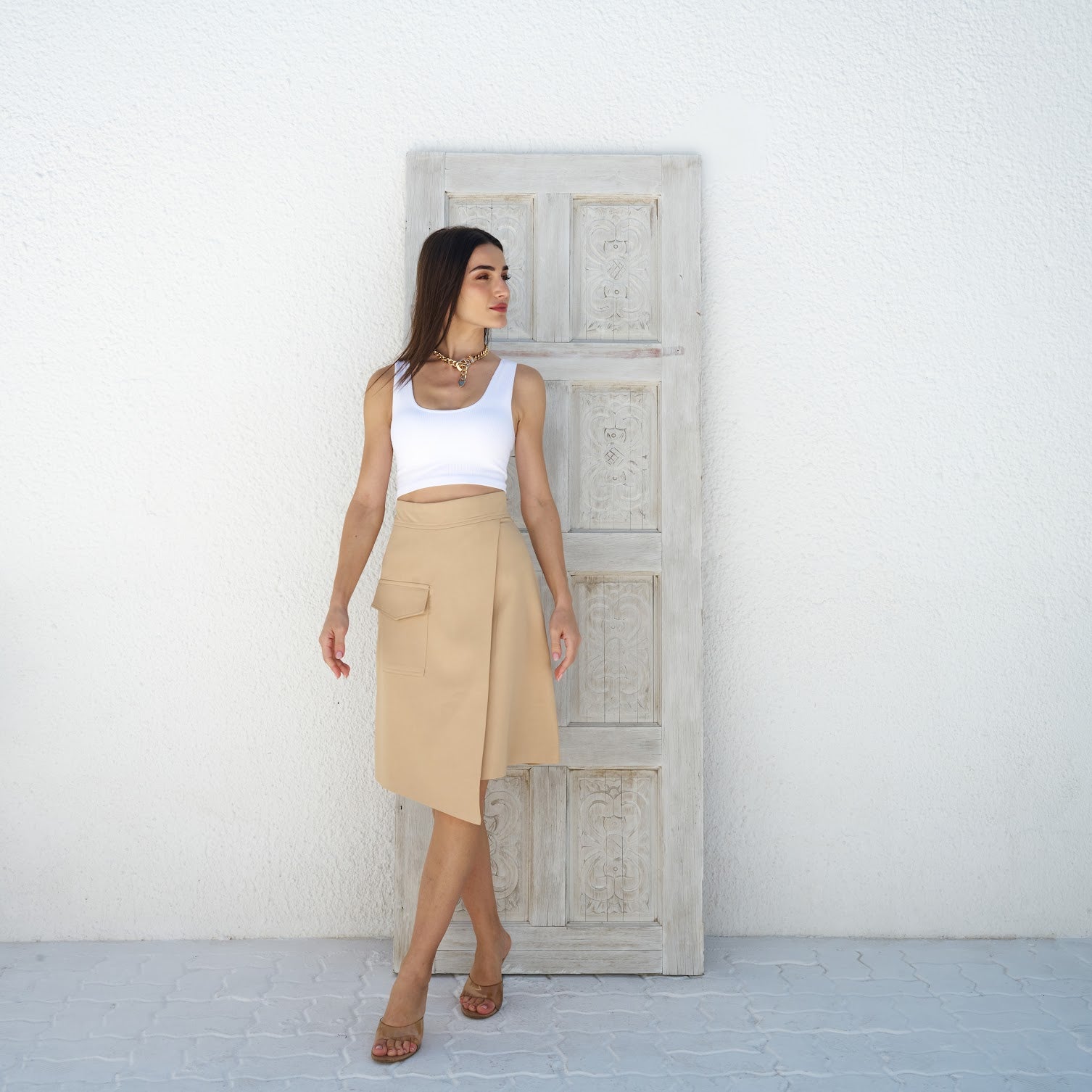 Asymmetrical Midi Skirt