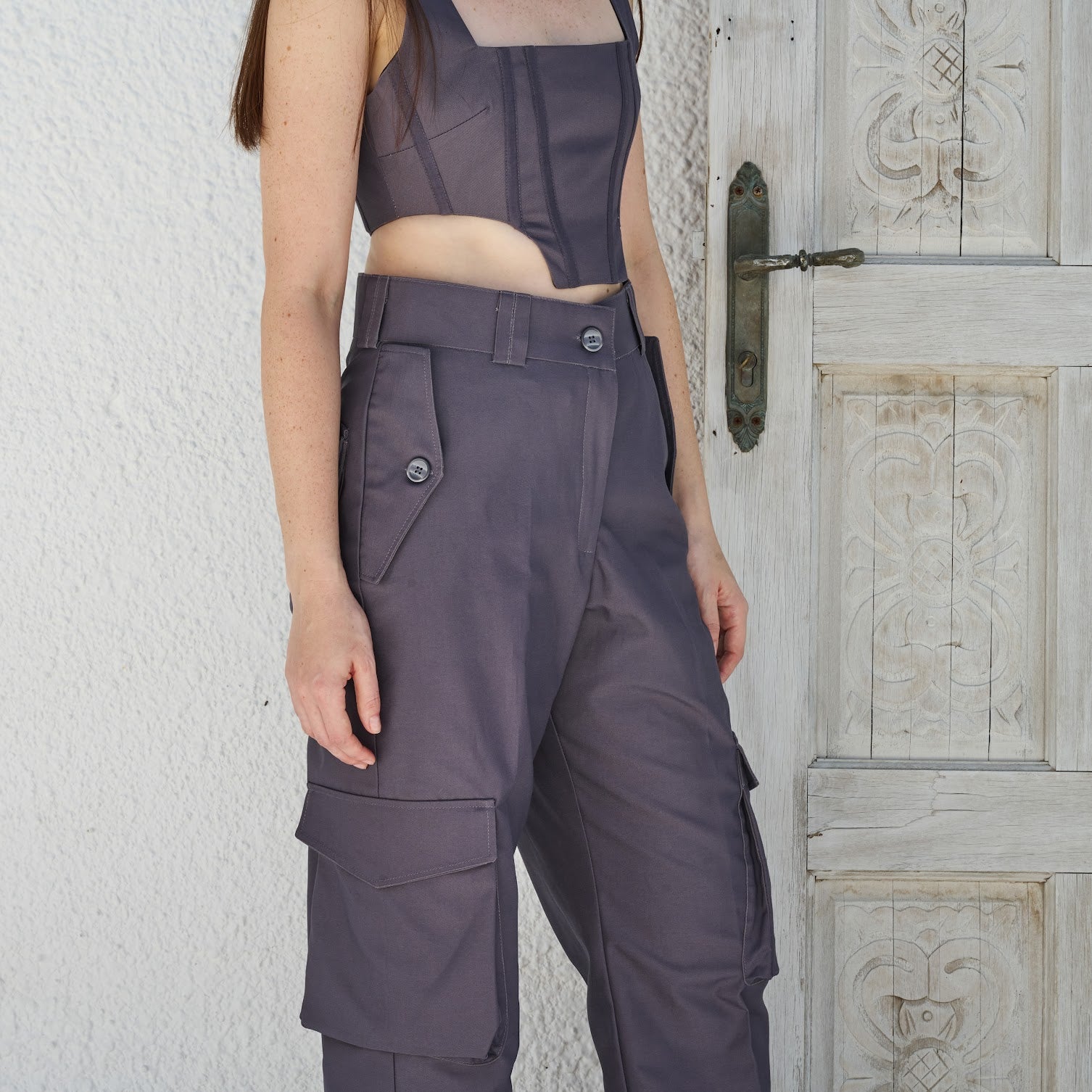 Space Grey Cargo Pants