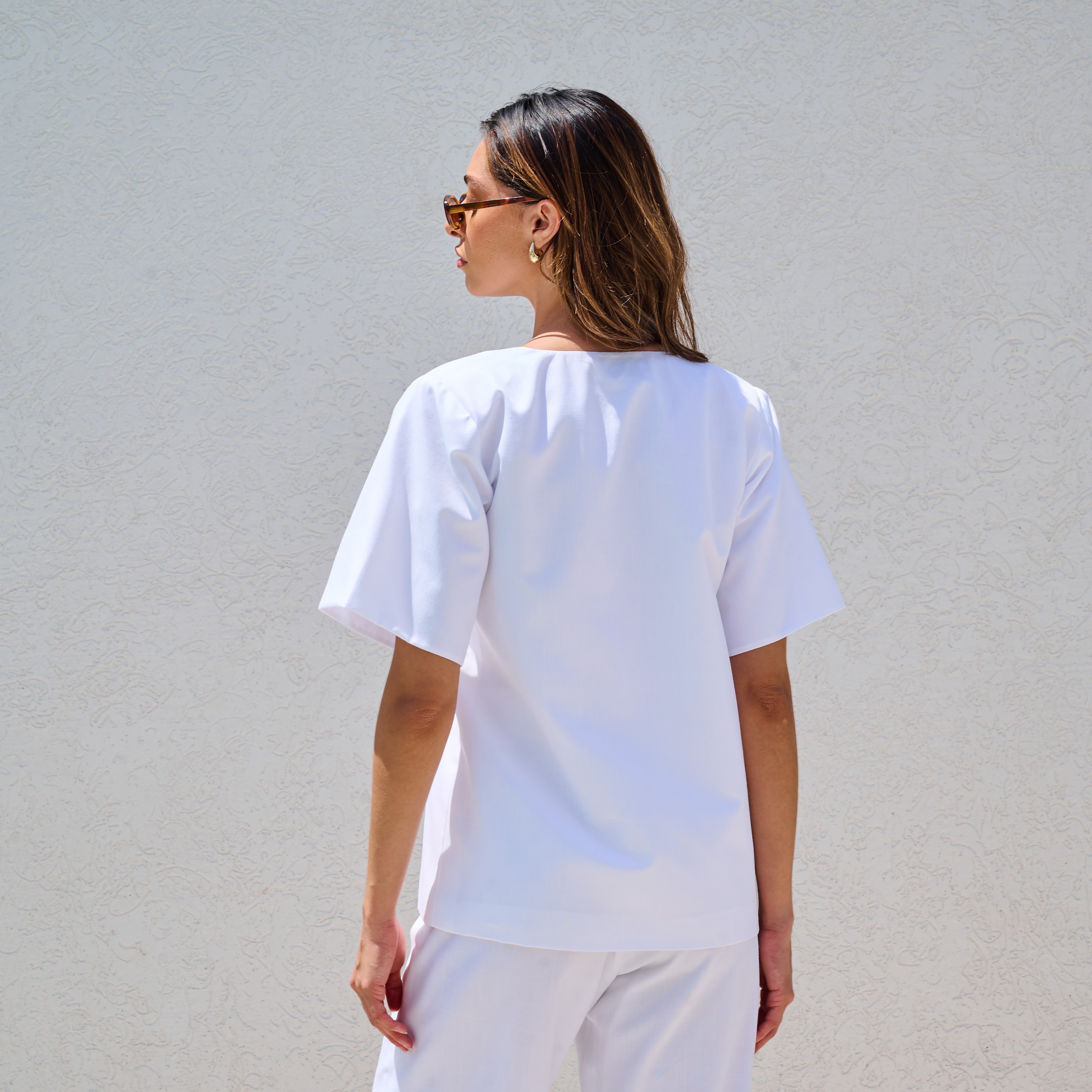 Rhodes Linen Top (big button)