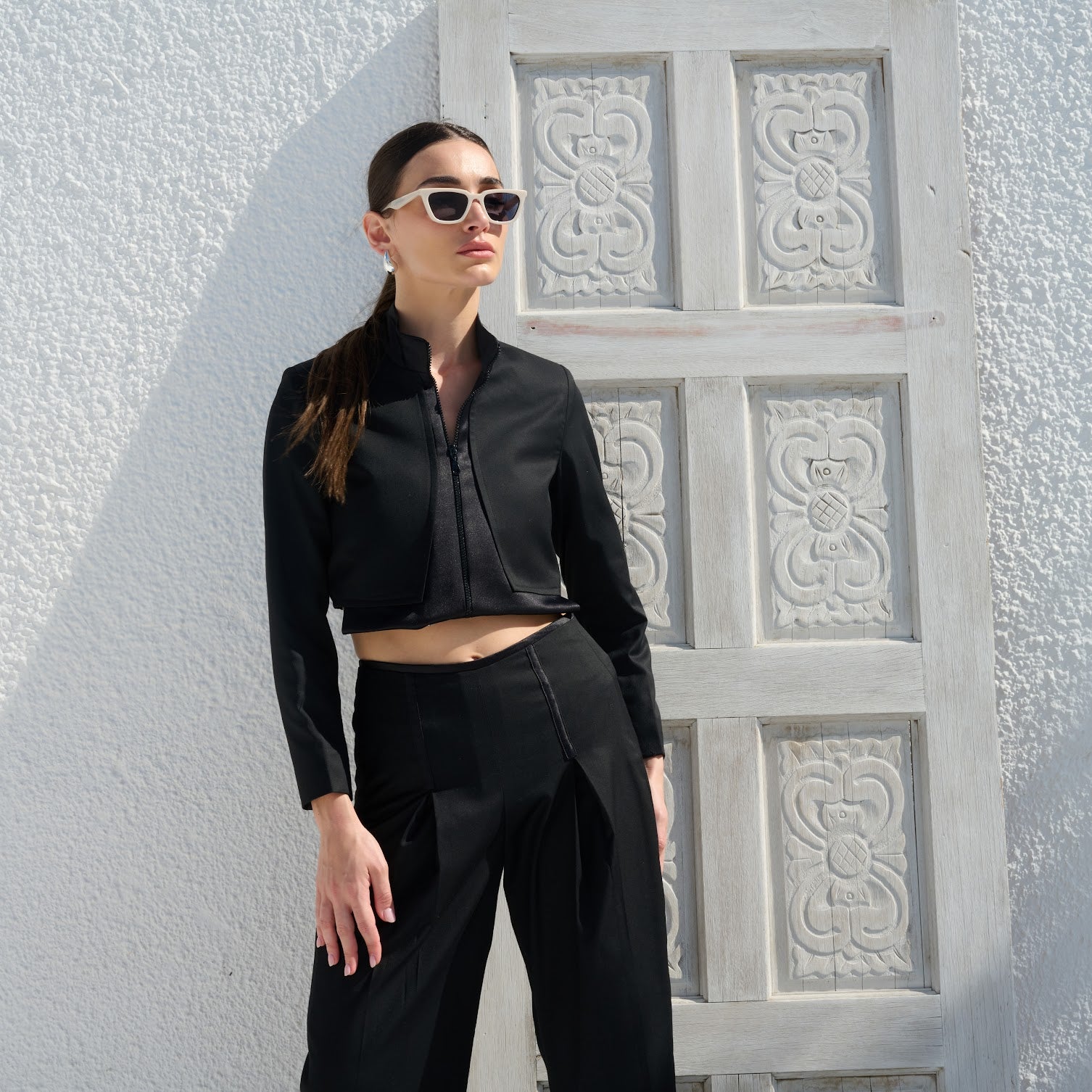 Crop Zipper Jacket & Trousers