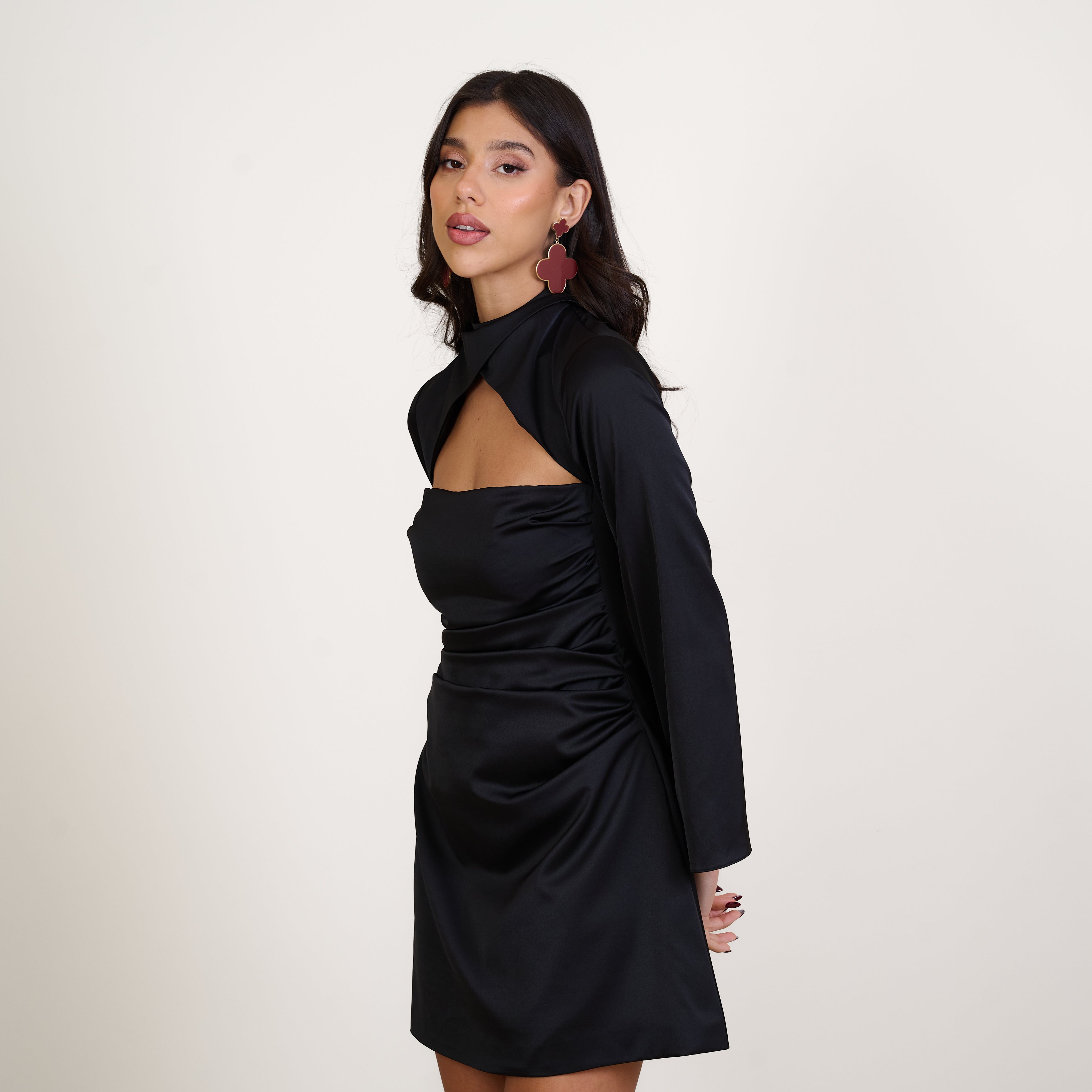 Satin Symphony Dress - Black