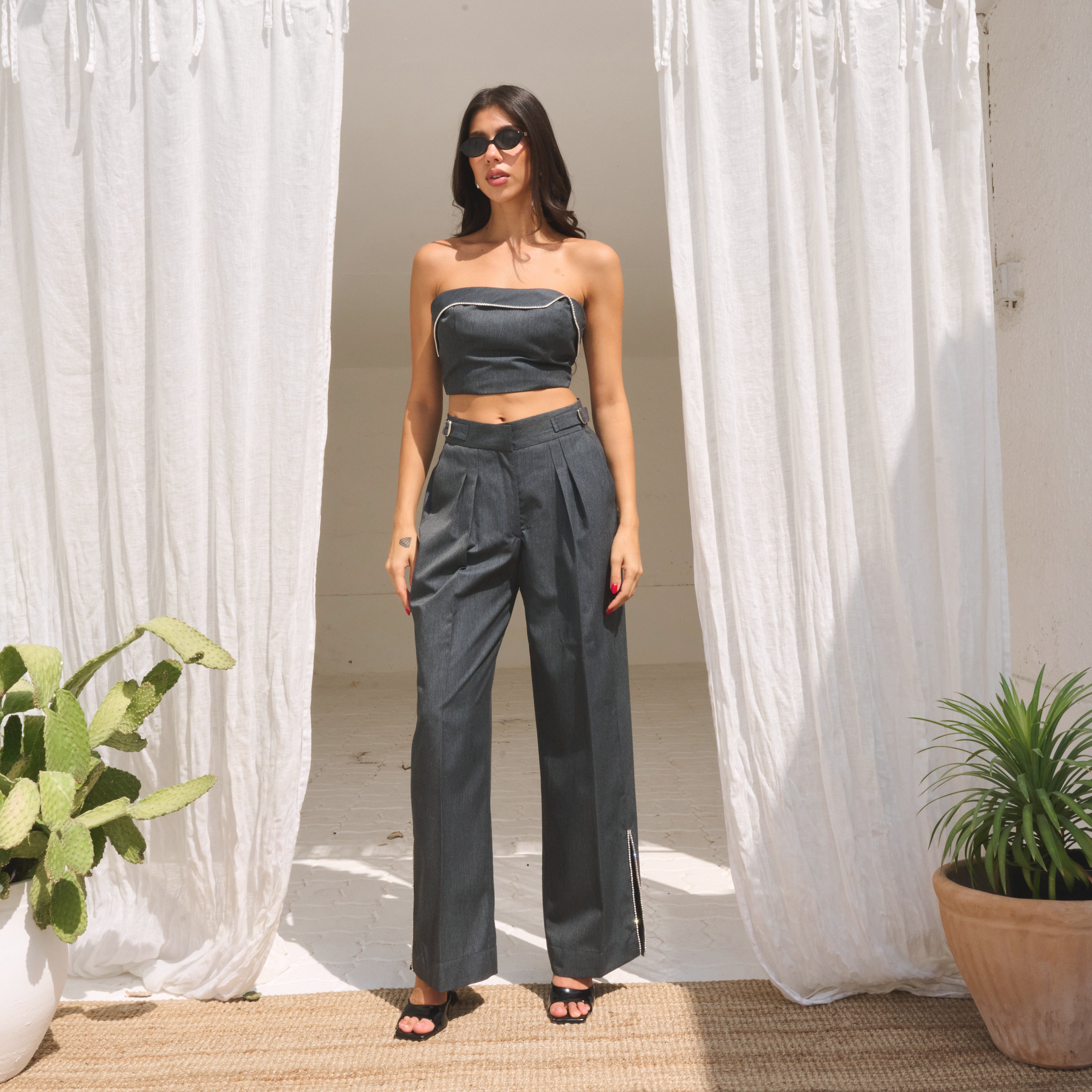 Iris Crop Top & Trouser Set