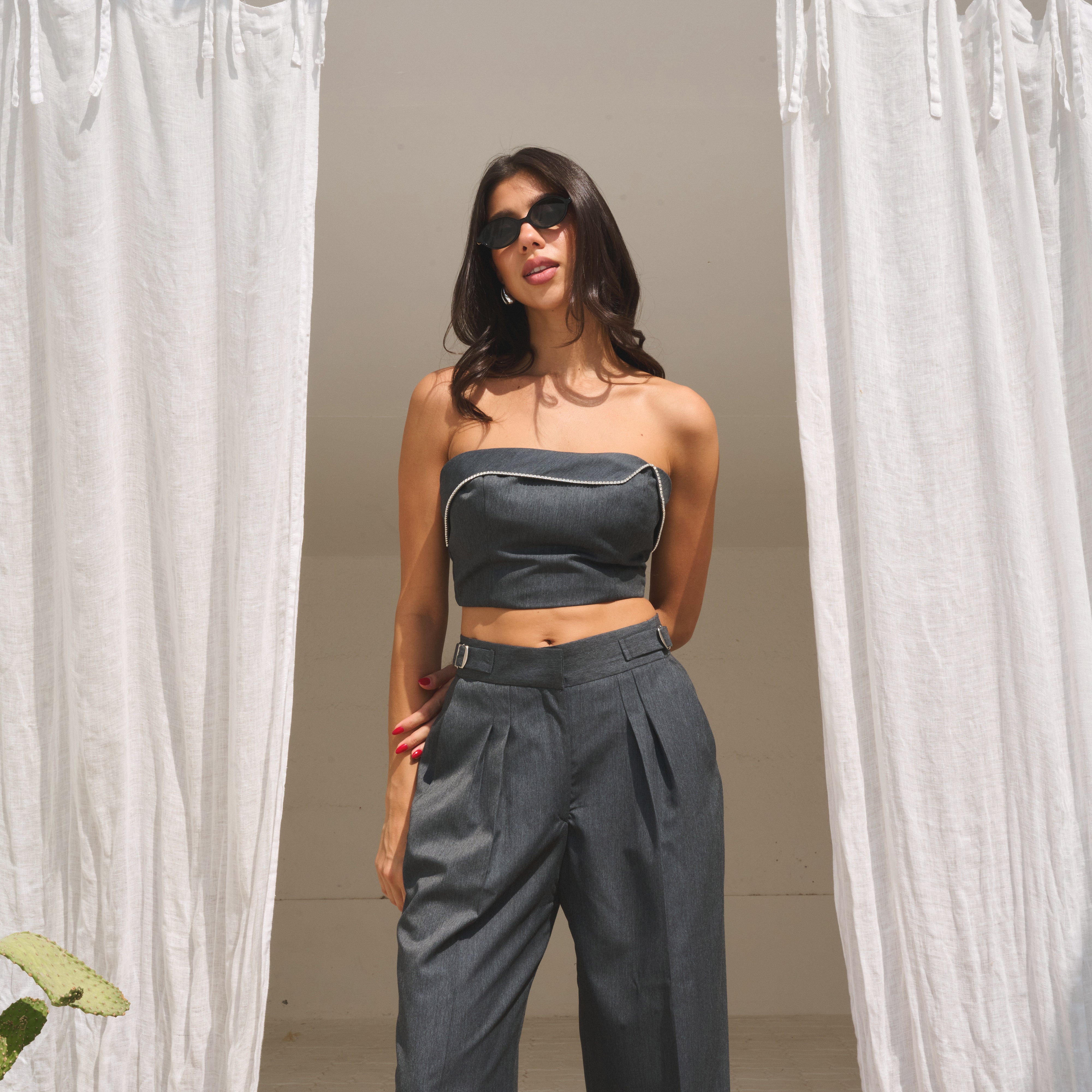 Iris Crop Top & Trouser Set