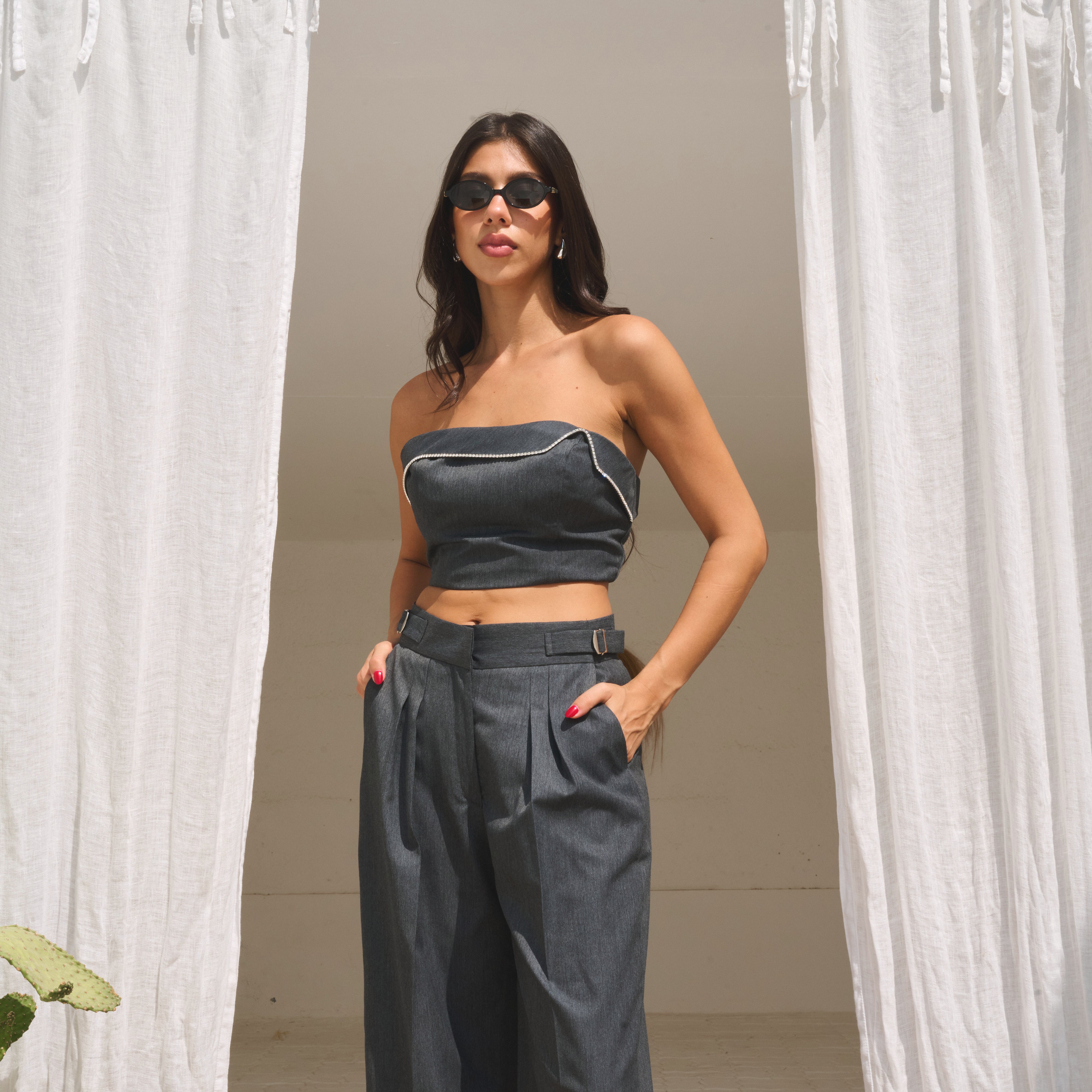 Iris Crop Top & Trouser Set