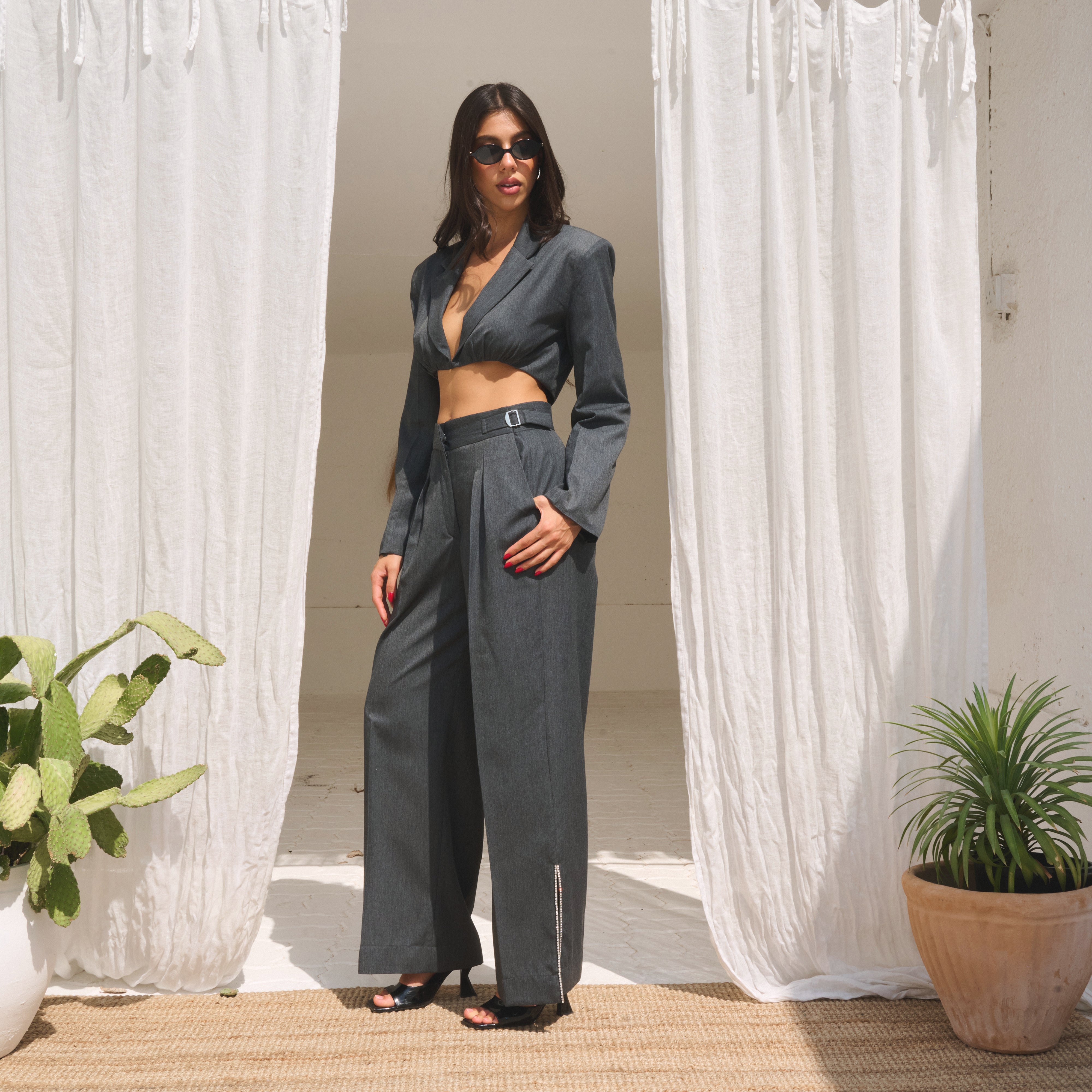 Iris Crop Blazer & Pants Set