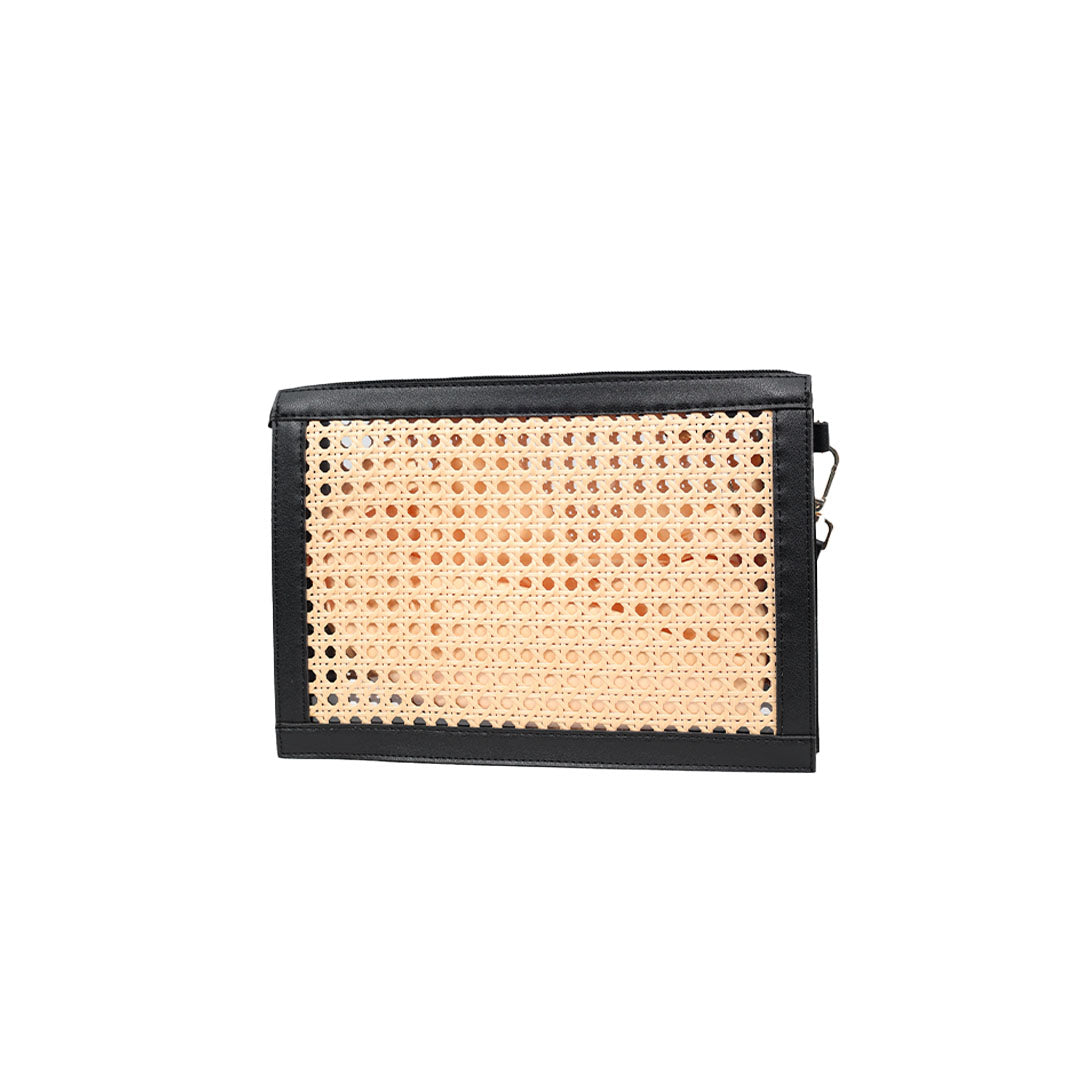 Dubai Rattan Clutch - Black